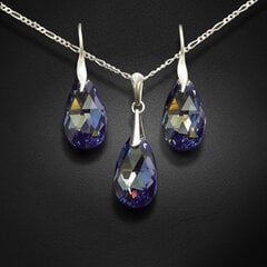 Серебряный комплект "Барокко (Tanzanite AB)" с кристаллами Swarovski™ hinta ja tiedot | Korusetit | hobbyhall.fi