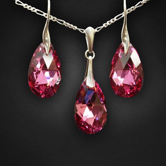 Серебряный комплект "Барокко (Rose Comet Argent Light)" с кристаллами Swarovski™ hinta ja tiedot | Korusetit | hobbyhall.fi