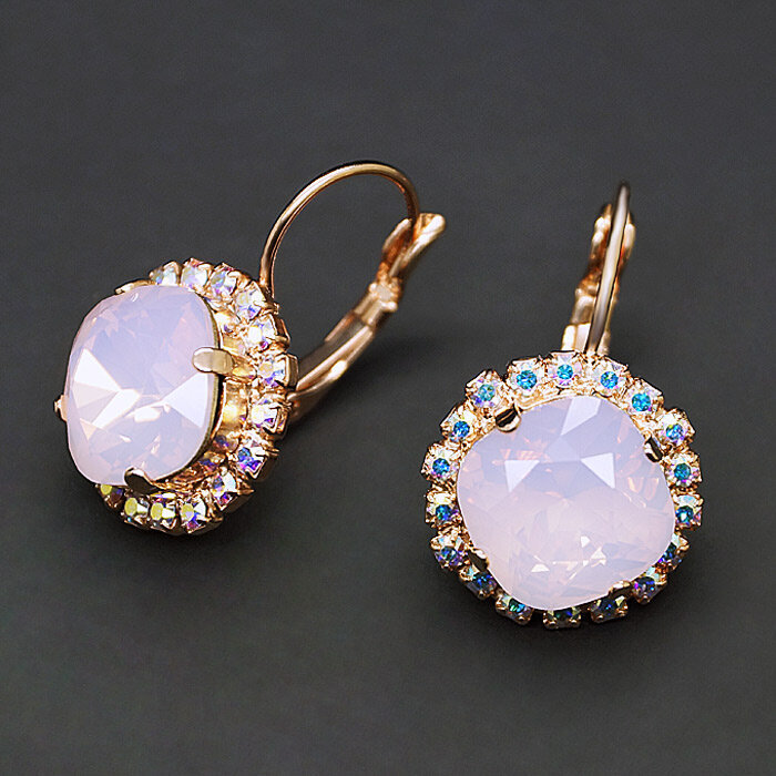 Серьги "Ослепительный Блеск III (Rose Water Opal)" с кристаллами Swarovski™ hinta ja tiedot | Korvakorut | hobbyhall.fi