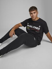 JACK & JONES PLUS meeste dressipüksid 12172084*01, must hinta ja tiedot | Miesten urheiluvaatteet | hobbyhall.fi