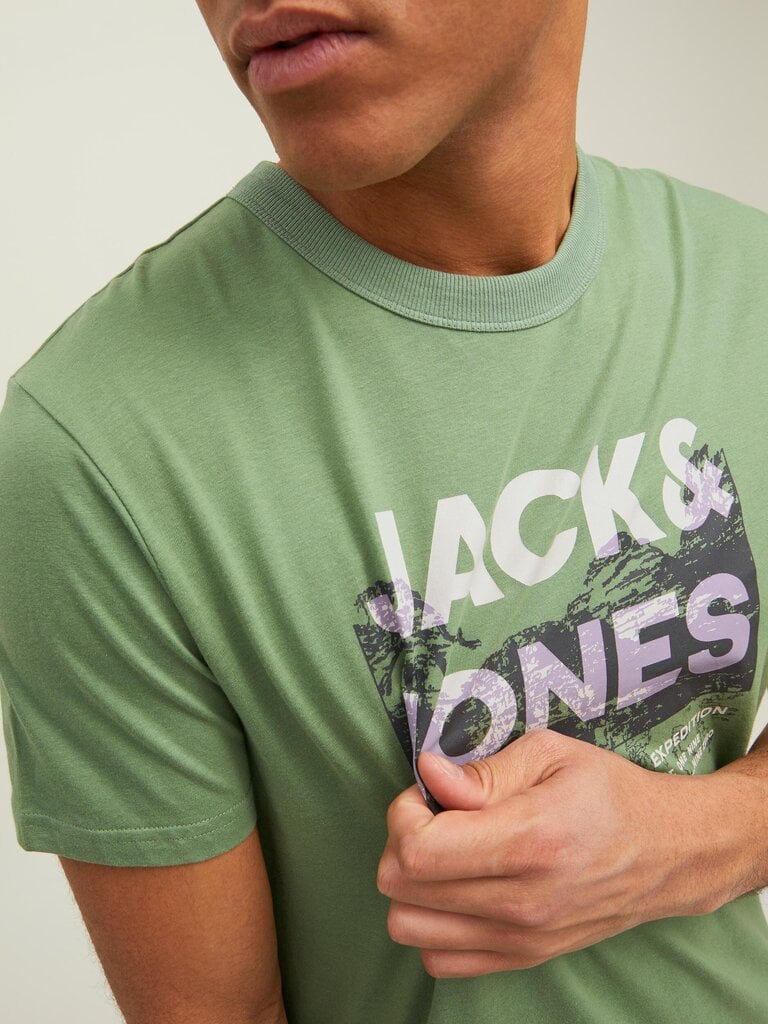 JACK & JONES meeste T-särk 12210420*04, roheline/beež hinta ja tiedot | Miesten T-paidat | hobbyhall.fi