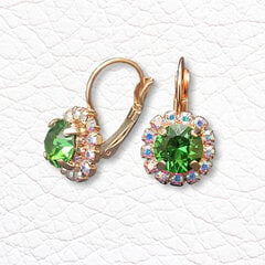 Серьги "Великолепие II (Fern Green)" с кристаллами Swarovski™ hinta ja tiedot | Korvakorut | hobbyhall.fi