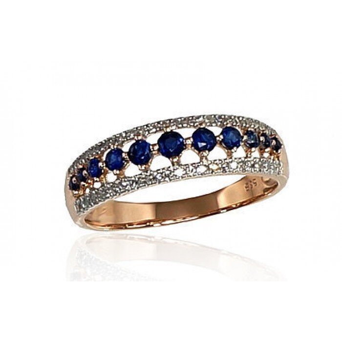 Золотое кольцо с бриллиантами "Камелия III" из красного золота 585 пробы hinta ja tiedot | Sormukset | hobbyhall.fi