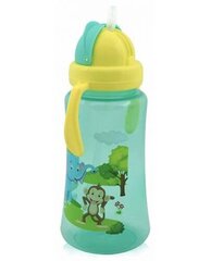 Pullo kahvoilla ja pillillä Lorelli green/žalias, 12+ kk, 330 ml hinta ja tiedot | Tuttipullot ja tarvikkeet | hobbyhall.fi