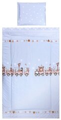 Lorelli lasten vuodevaatesetti Smile Train Blue, 95x140, 5 osaa hinta ja tiedot | Vuodevaatteet lapsille | hobbyhall.fi