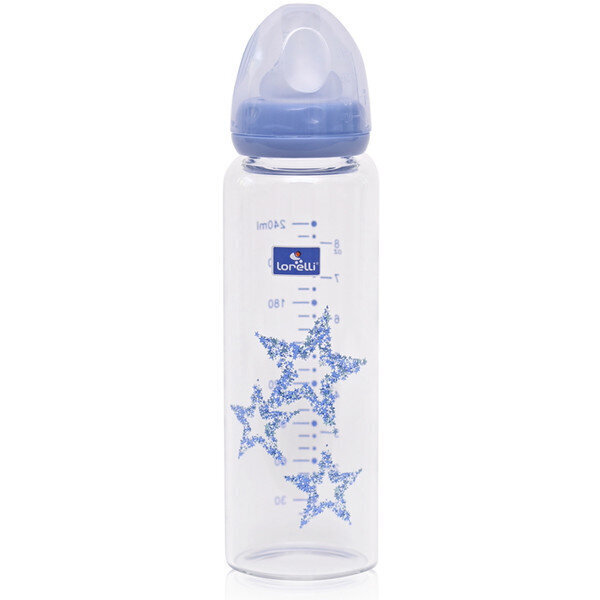 Lasinen pullo Lorelli Anti Colic 1020088-0004, 0+ kk, 240 ml hinta ja tiedot | Tuttipullot ja tarvikkeet | hobbyhall.fi