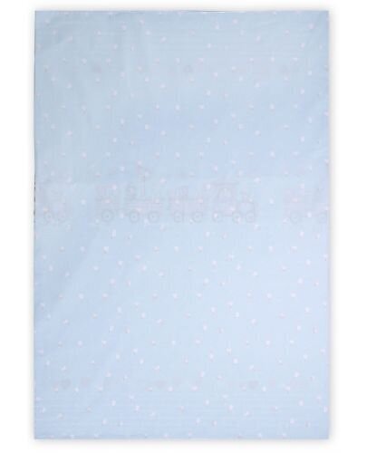 Lorelli peitonpäällinen Train Blue, 140x95 cm hinta ja tiedot | Vuodevaatteet lapsille | hobbyhall.fi