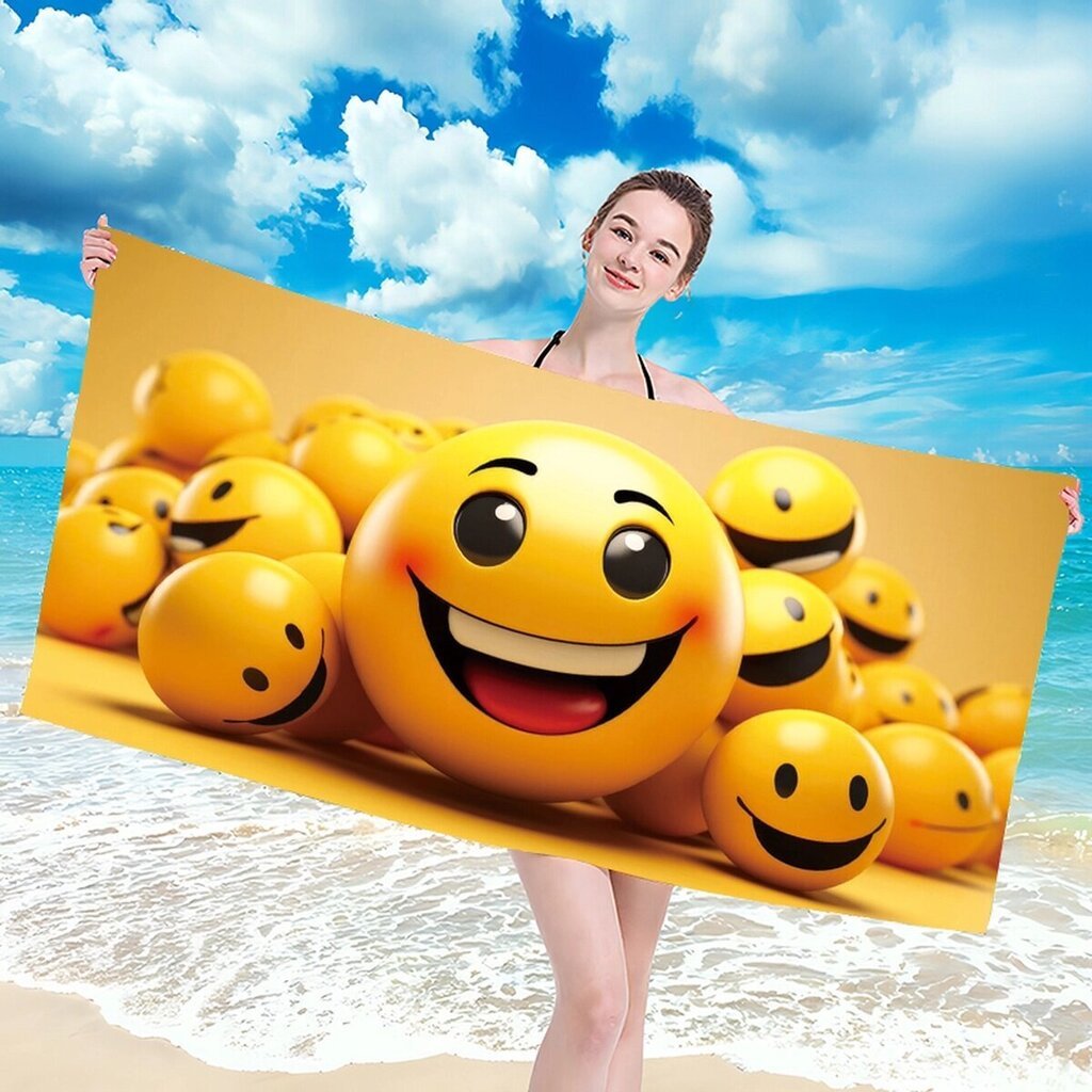 Rantapyyhe Emoticons, 100x180 cm hinta ja tiedot | Pyyhkeet | hobbyhall.fi