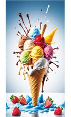 Rantapyyhe Ice cream, 100x180 cm hinta ja tiedot | Pyyhkeet | hobbyhall.fi