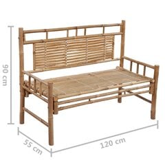 vidaXL Puutarhapenkki tyynyllä, 120cm, bambu hinta ja tiedot | Puutarhapenkit | hobbyhall.fi