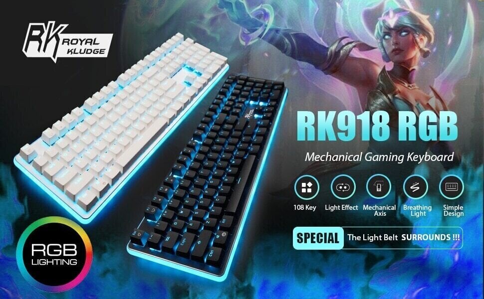 Royal Kludge RK918 Red Switches hinta ja tiedot | Näppäimistöt | hobbyhall.fi