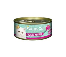 Aatas Cat Creamy Chicken&Whitefish, 80 g x 24 hinta ja tiedot | Kissanruoka | hobbyhall.fi