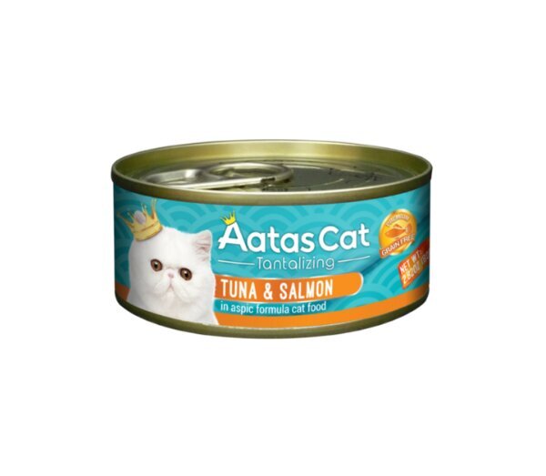 Aatas Cat Tantalizing Tuna&Salmon viljaton kissan märkäruoka, 80 g x 24 hinta ja tiedot | Kissanruoka | hobbyhall.fi