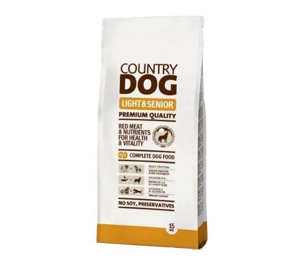 Country Dog Light Senior kuivaruoka seniorikoirille, 15 kg hinta ja tiedot | Koiran kuivaruoka | hobbyhall.fi