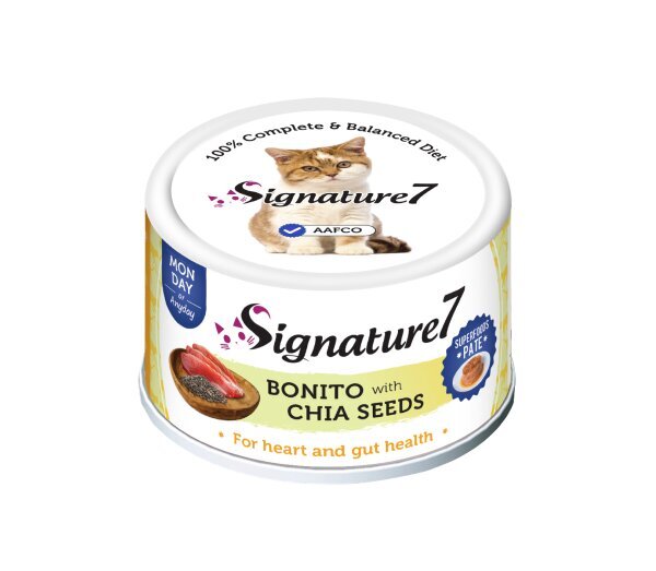 Signature 7 Bonito Chia Pate -kissan märkäruoalla, 80 g x 12 hinta ja tiedot | Kissanruoka | hobbyhall.fi