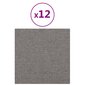 Seinäpaneelit, 12 kpl, harmaa, 30x30cm, kangas, 1,08m² hinta ja tiedot | Sisustuspaneelit | hobbyhall.fi