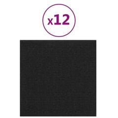 Seinäpaneelit, 12 kpl, musta, 30x30cm, kangas, 1,08m² hinta ja tiedot | Sisustuspaneelit | hobbyhall.fi