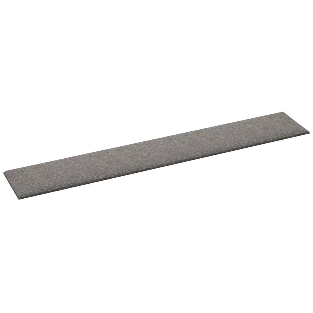 Seinäpaneelit, 12 kpl, harmaa, 90x15cm, kangas, 1,62m² hinta ja tiedot | Sisustuspaneelit | hobbyhall.fi