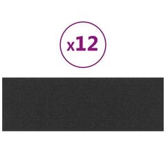 Seinäpaneelit, 12 kpl, musta, 90x30cm, kangas, 3,24m² hinta ja tiedot | Sisustuspaneelit | hobbyhall.fi