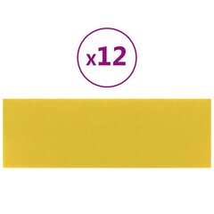 Seinäpaneelit, 12 kpl, keltainen, 90x30cm, kangas, 3,24m² hinta ja tiedot | Sisustuspaneelit | hobbyhall.fi