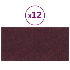 Seinäpaneelit, 12 kpl, violetti, 30x15cm, kangas, 0,54m² hinta ja tiedot | Sisustuspaneelit | hobbyhall.fi