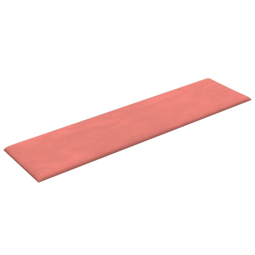 Seinäpaneelit, 12 kpl, pinkki, 60x15cm, sametti, 1,08m² hinta ja tiedot | Sisustuspaneelit | hobbyhall.fi