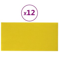 Seinäpaneelit, 12 kpl, keltainen, 60x30cm, kangas, 2,16m² hinta ja tiedot | Sisustuspaneelit | hobbyhall.fi