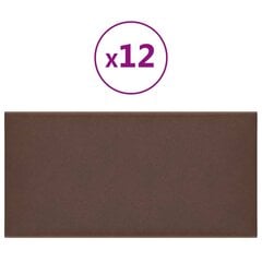 Seinäpaneelit, 12 kpl, ruskea, 30x15cm, keinonahka, 0,54m² hinta ja tiedot | Sisustuspaneelit | hobbyhall.fi