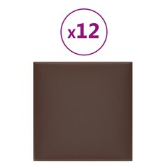 Seinäpaneelit, 12 kpl, ruskea, 30x30cm, keinonahka, 1,08m² hinta ja tiedot | Sisustuspaneelit | hobbyhall.fi