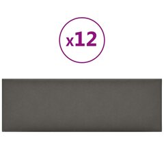 Seinäpaneelit, 12 kpl, harmaa, 90x30cm, keinonahka, 3,24m² hinta ja tiedot | Sisustuspaneelit | hobbyhall.fi