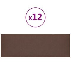 Seinäpaneelit, 12 kpl, ruskea, 90x30cm, keinonahka, 3,24m² hinta ja tiedot | Sisustuspaneelit | hobbyhall.fi