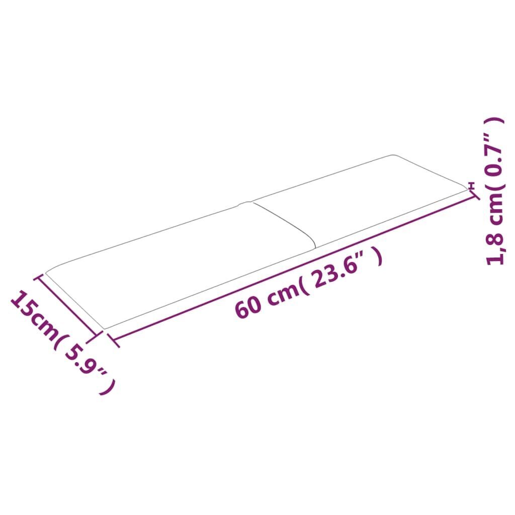 Seinäpaneelit, harmaa, 12 kpl, 60x15 cm, 1,08m² hinta ja tiedot | Sisustuspaneelit | hobbyhall.fi