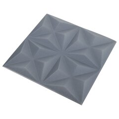 vidaXL 3D-seinäpaneelit 12 kpl 50x50 cm harmaa origami 3 m² hinta ja tiedot | Sisustuspaneelit | hobbyhall.fi