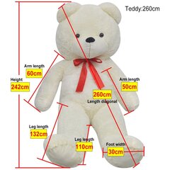 Valkoinen nalle, 260 cm hinta ja tiedot | Pehmolelut | hobbyhall.fi