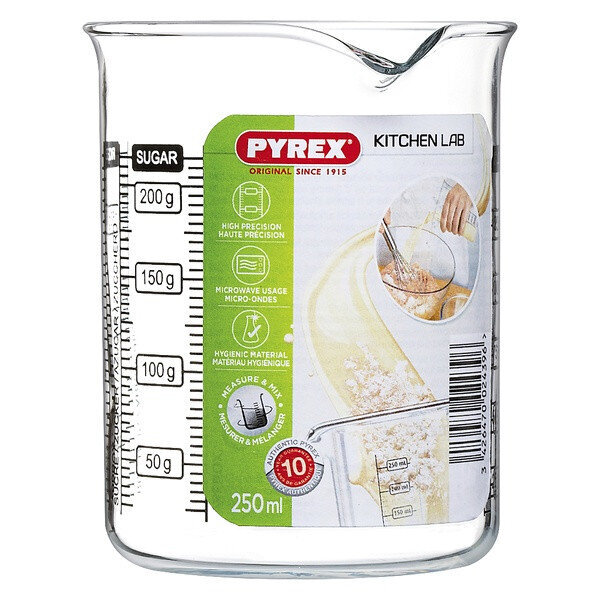 Lasi Pyrex Kitchen Lab Kirkas lasi: Tilavuus - 0,25 L hinta ja tiedot | Lasit, mukit ja kannut | hobbyhall.fi