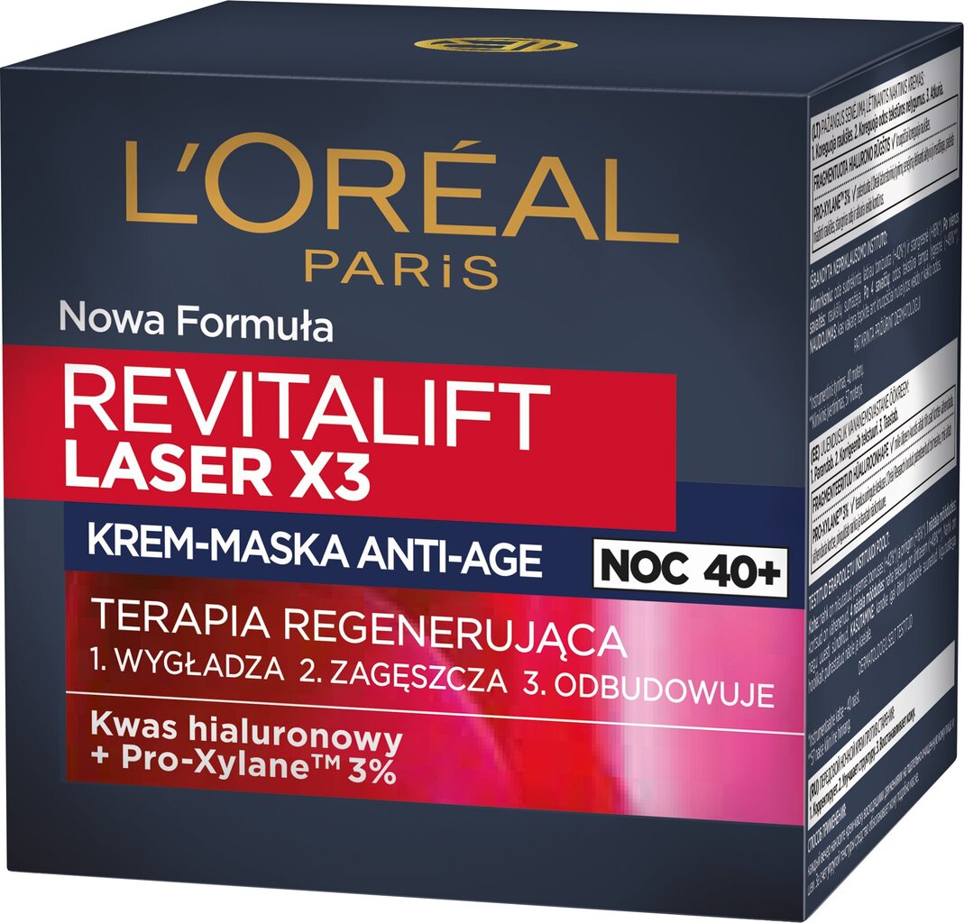 L'Oreal Paris Revitalift Laser x3 yövoide, 50 ml hinta ja tiedot | Kasvovoiteet | hobbyhall.fi