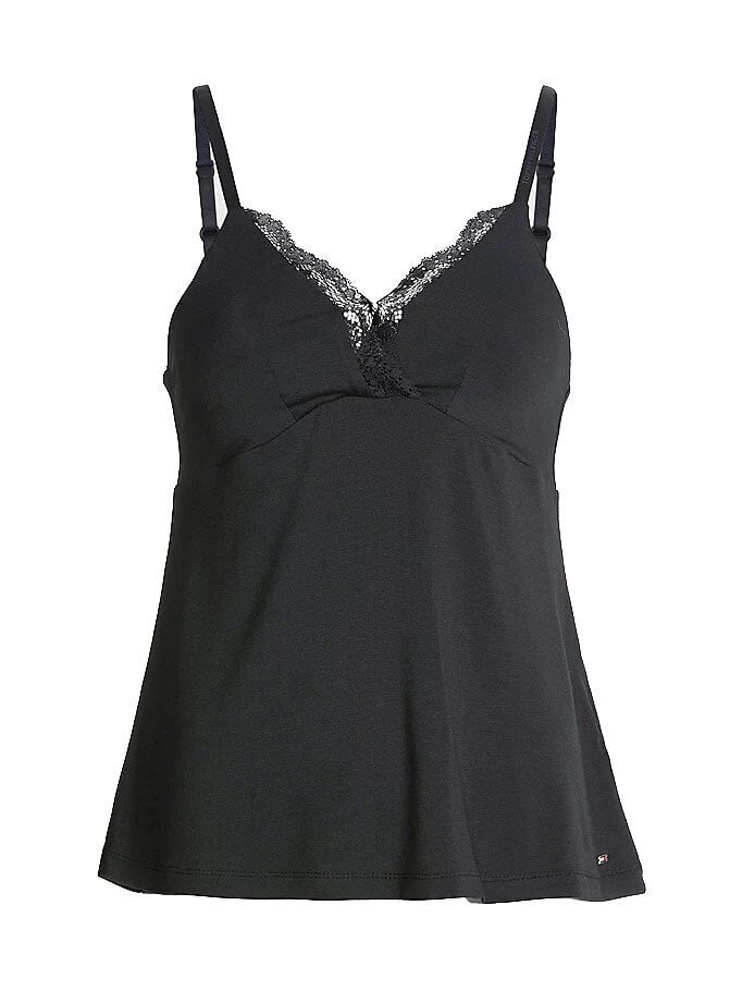 Alusvaatteet TOMMY HILFIGER Ultra Soft Lace Trim Cami Black UW0UW03958BDS hinta ja tiedot | Naisten T-paidat | hobbyhall.fi