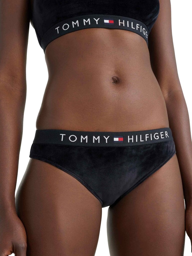 Alusvaatteet TOMMY HILFIGER Bikini Velour Black UW0UW03982BDS hinta ja tiedot | Naisten alushousut | hobbyhall.fi