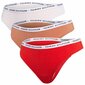 Alusvaatteet TOMMY HILFIGER Repeat Logo Waistband Thongs 3-Pack Feather White/Copper Canyon/Empire UW0UW028290R2 hinta ja tiedot | Naisten alushousut | hobbyhall.fi