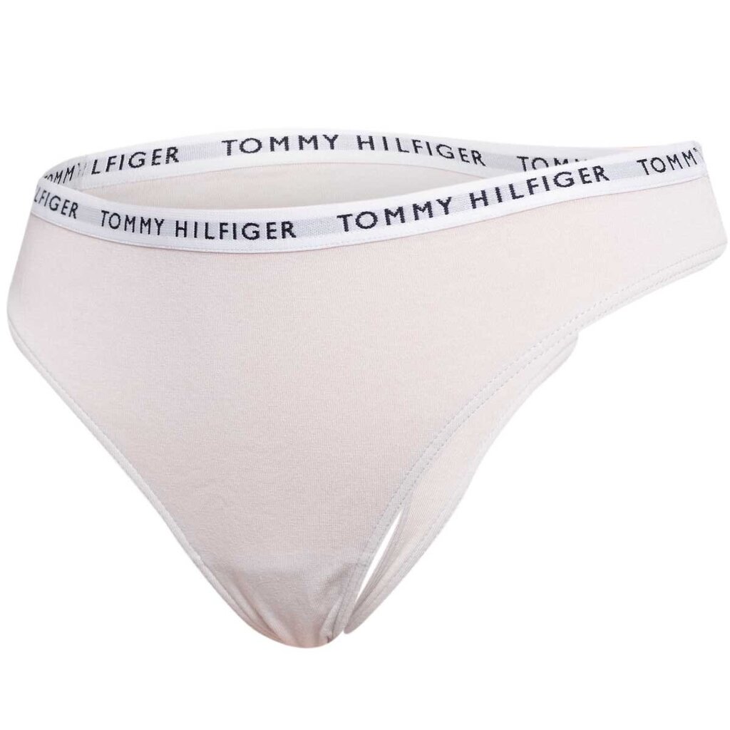 Alusvaatteet TOMMY HILFIGER Repeat Logo Waistband Thongs 3-Pack Feather White/Copper Canyon/Empire UW0UW028290R2 hinta ja tiedot | Naisten alushousut | hobbyhall.fi