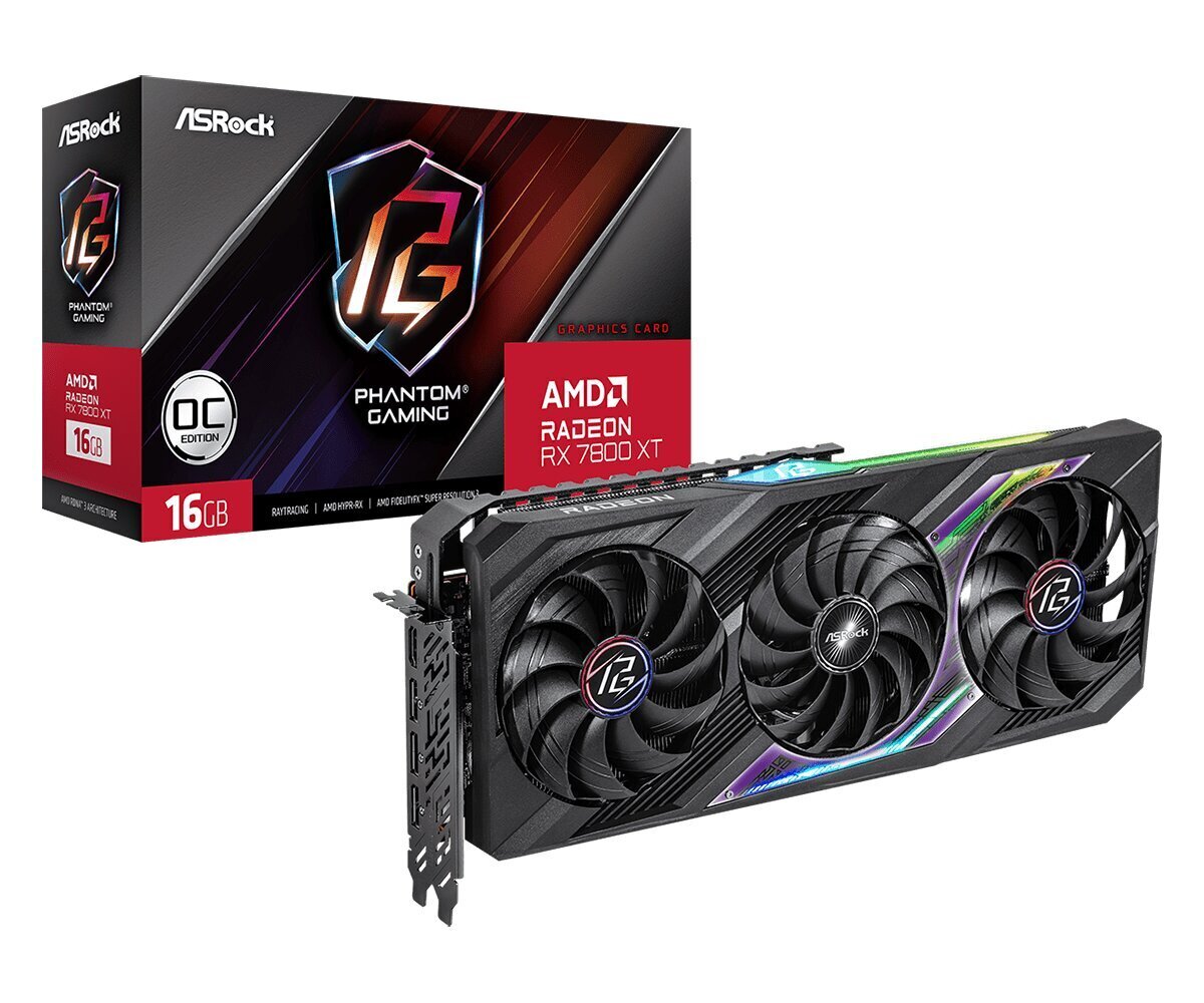 Graafinen kartta Radeon RX 7800 XT PHANTOM GAMI IN OC 16G GDDR6 256bit hinta ja tiedot | Näytönohjaimet | hobbyhall.fi