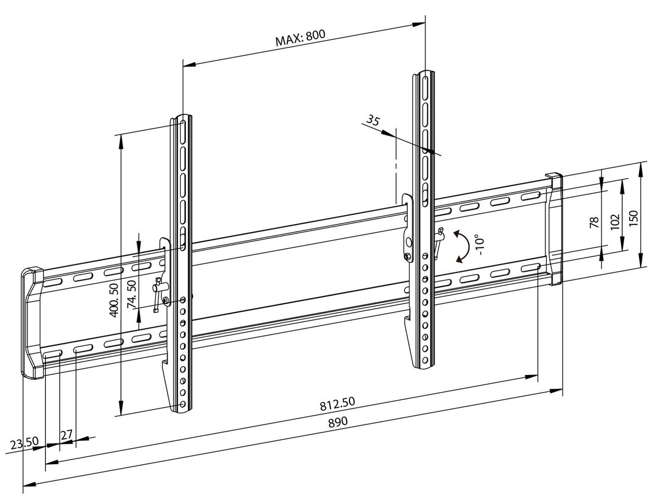 Montis MT077 42-85" hinta ja tiedot | TV-seinätelineet | hobbyhall.fi