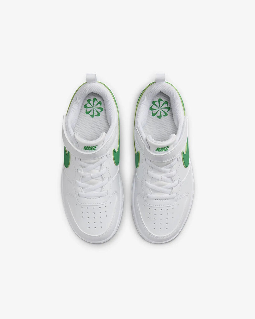 Nike Jalkineet Court Borough Low White Green DV5457 109 DV5457 109/2.5 hinta ja tiedot | Lasten urheilukengät | hobbyhall.fi