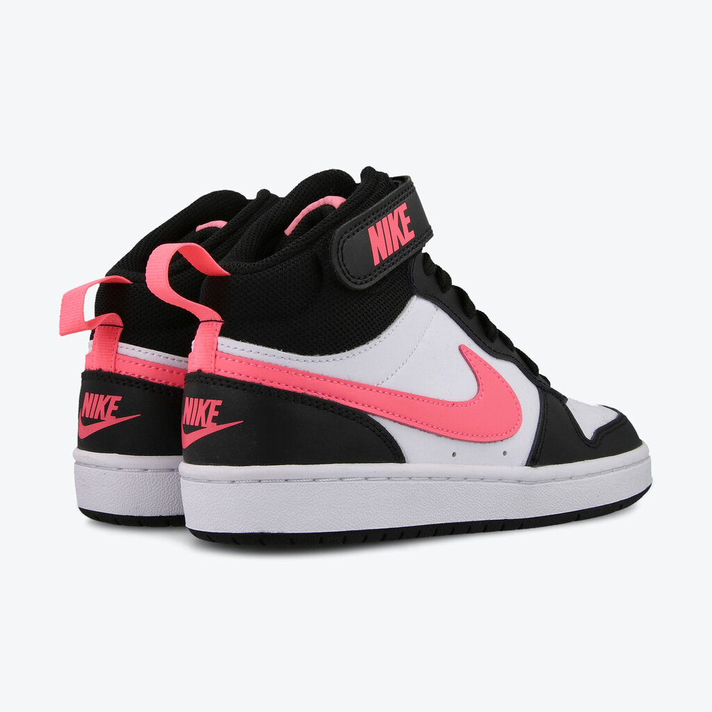 Nike Jalkineet Court Borough Mid 2 White Black Pink CD7782 005 CD7782 005/4.5 hinta ja tiedot | Lasten urheilukengät | hobbyhall.fi