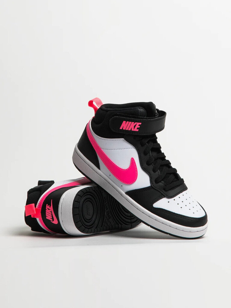 Nike Jalkineet Court Borough Mid 2 White Black Pink CD7782 005 CD7782 005/4.5 hinta ja tiedot | Lasten urheilukengät | hobbyhall.fi