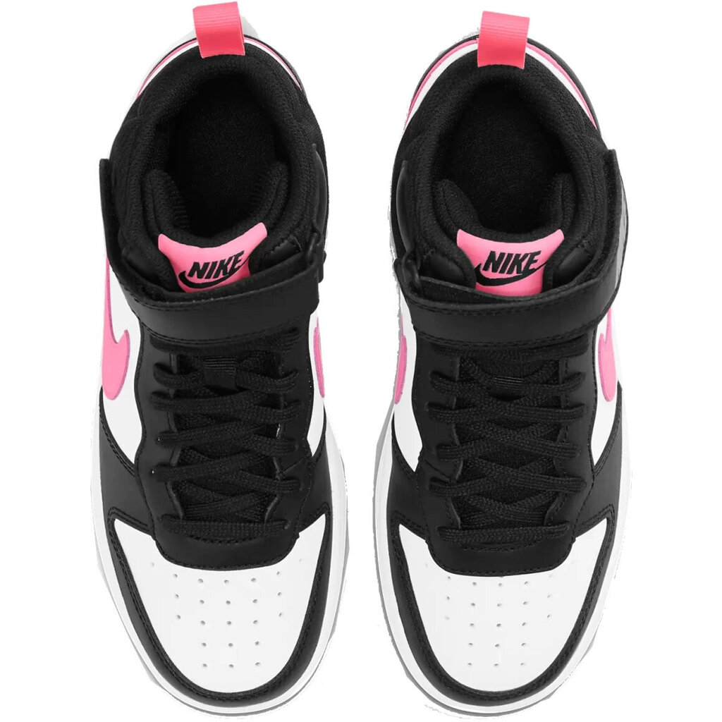 Nike Jalkineet Court Borough Mid 2 White Black Pink CD7782 005 CD7782 005/4.5 hinta ja tiedot | Lasten urheilukengät | hobbyhall.fi