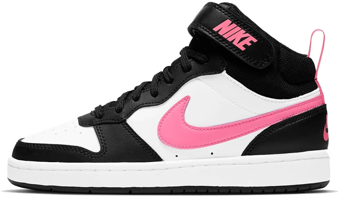 Nike Jalkineet Court Borough Mid 2 White Black Pink CD7782 005 CD7782 005/4.5 hinta ja tiedot | Lasten urheilukengät | hobbyhall.fi