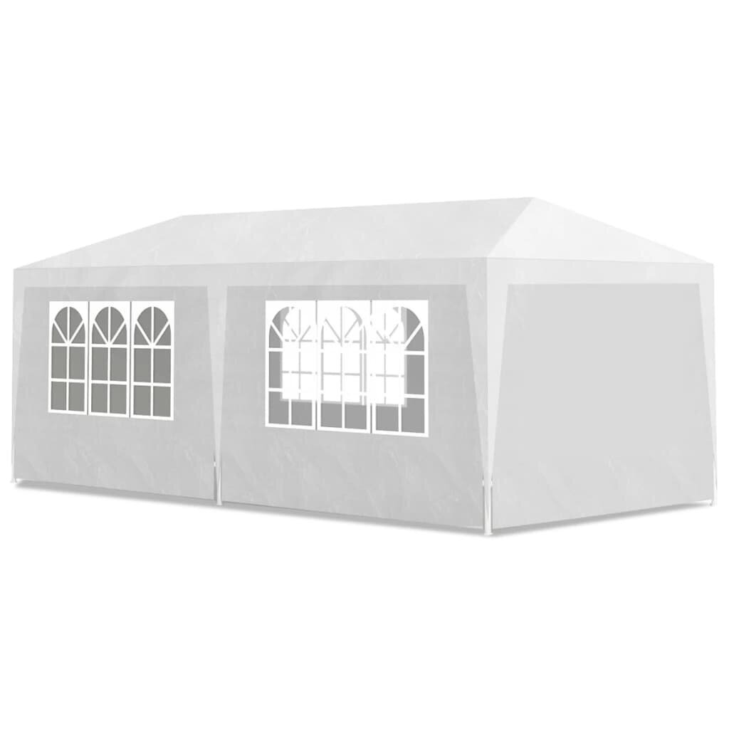 Tapahtumateltta, 3 x 6 m, 6 seinää, valkoinen hinta ja tiedot | Puutarhapaviljongit | hobbyhall.fi