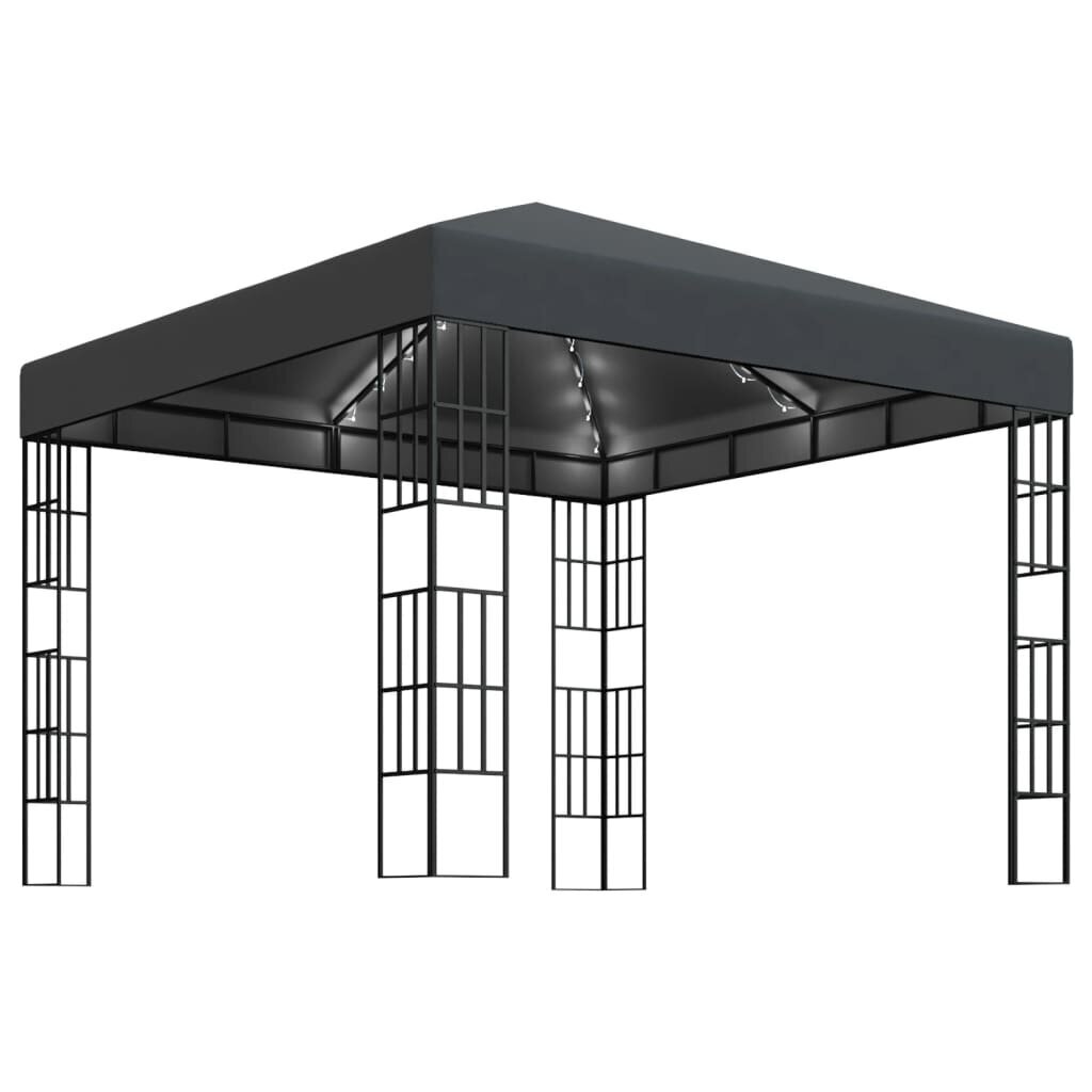 Huvimaja LED-valoilla, antrasiitti, 3x3 m hinta ja tiedot | Puutarhapaviljongit | hobbyhall.fi