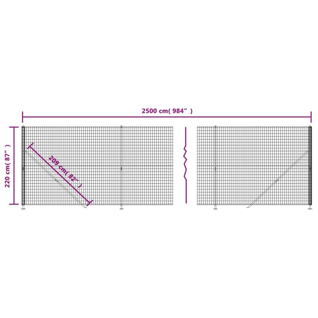 Laipallinen metalliverkkoaita, vihreä, 2,2x25m hinta ja tiedot | Aidat ja tarvikkeet | hobbyhall.fi